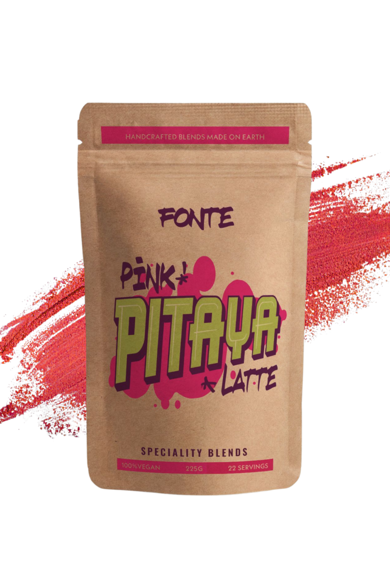 Pitaya Pink Latte with powder